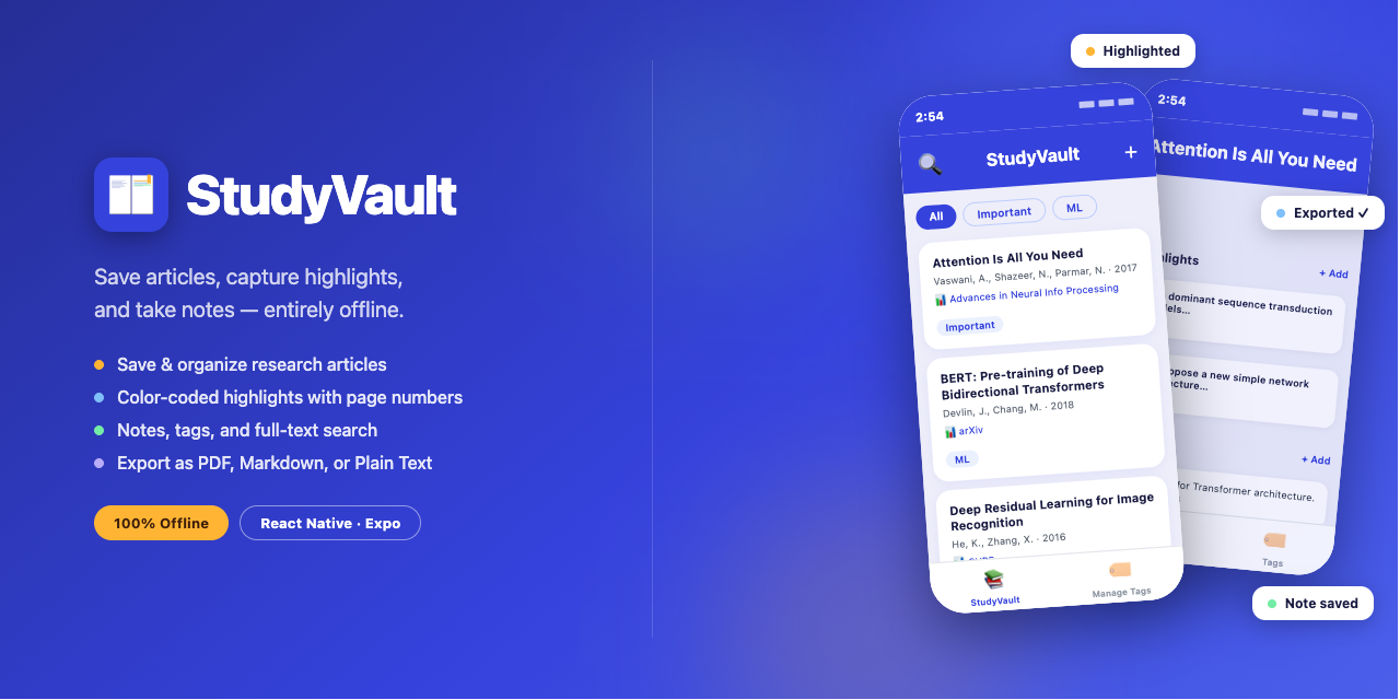 StudyVault app